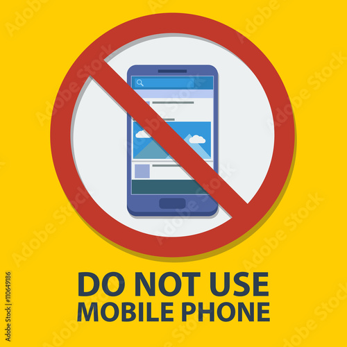 Do not use mobile phone sign