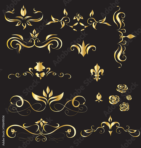 A set of vintage design elements - vector