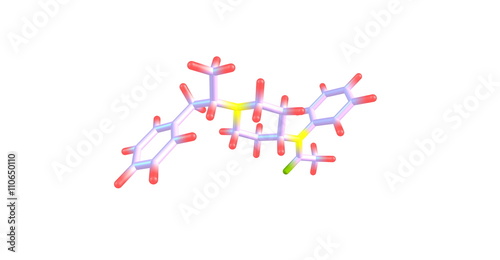 Methylacetylfentanyl molecular structure isolated on white