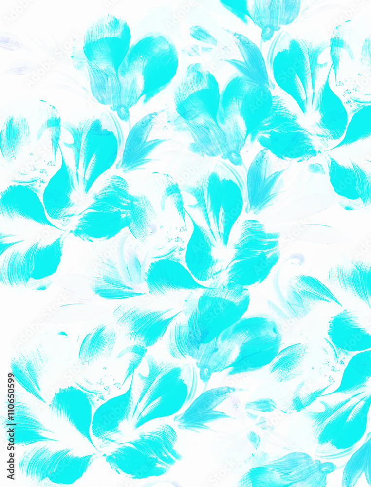 Fototapeta premium flower petals on white background. Blue color.