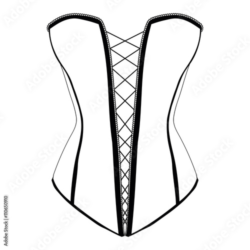 Foto corset with lacing, 2 piece corset icon