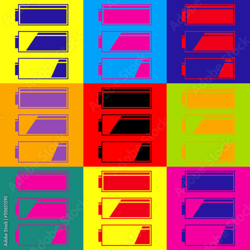 Set of battery charge level indicators