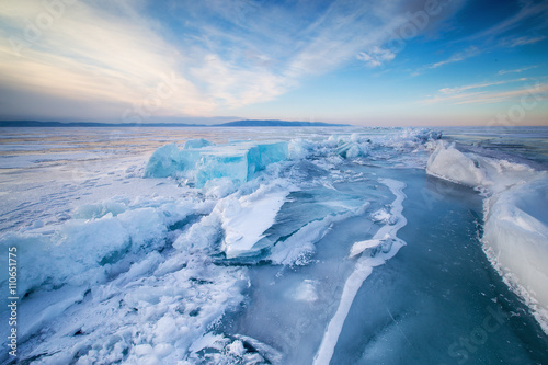 frozen crack in the ice of Lake Baikal © jenj_irk