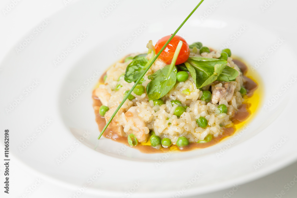 Risotto with green peas