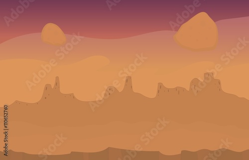 Martian landscape desert view