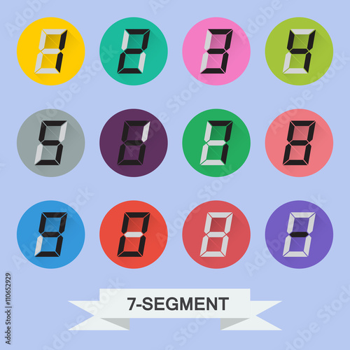 Set of digital alphabet of seven segment