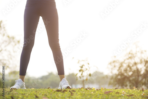 Women exercising.Women exercising in sunny bright light