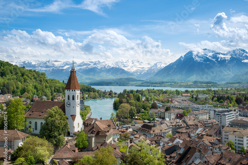 The historic city of Thun, in the canton of Bern in Switzerland