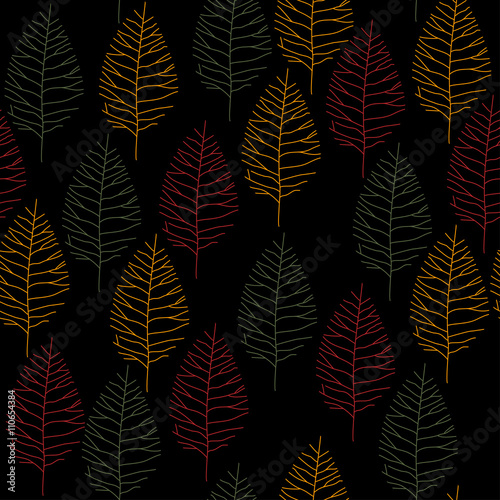 Seamless pattern with drawing plants