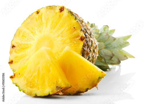 Pineapple slices, isolated on white