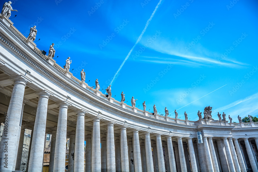 Fototapeta premium Architecture details Vatican Italy. / Marble architecture details in Vatican city, St. Peter's square.