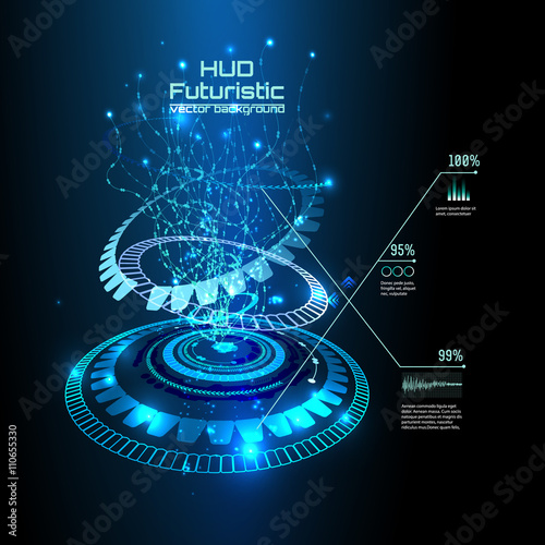Futuristic interface infographics, HUD,  vector background