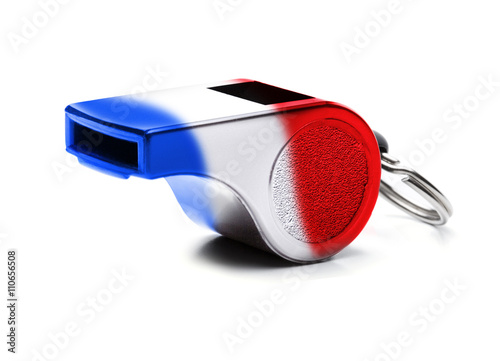 Schiedsrichterpfeife mit Trikolore