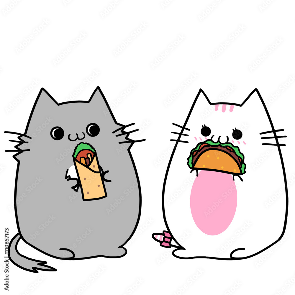 Creative Illustration and Innovative Art Two Lover Cats' Memories