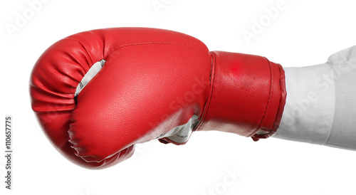 Male hand in boxing glove, isolated on white © Africa Studio