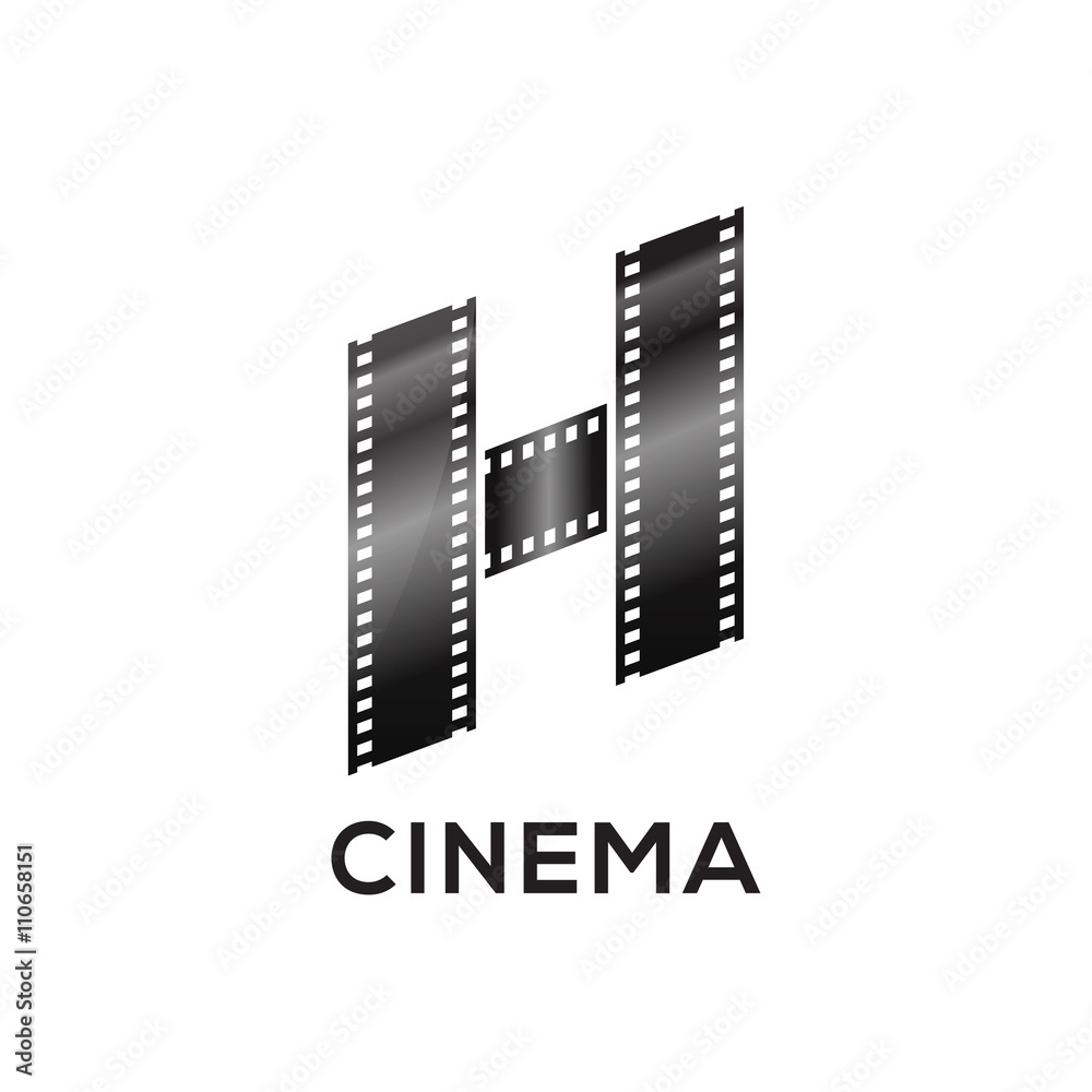 Abstract letter H logo for negative videotape film production