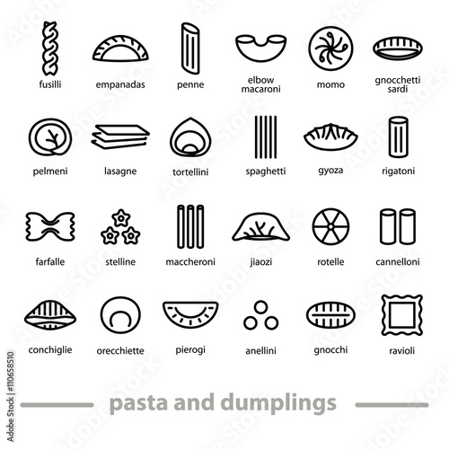 pasta and dumplings icons photo