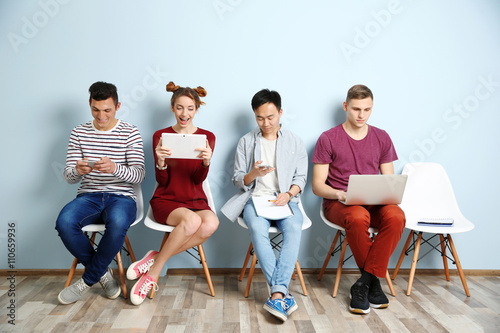 Group of people waiting for...