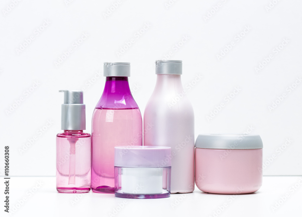 Cosmetic containers isolated on white Cosmetic containers isolated on white