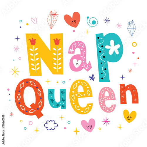 nap queen typography lettering decorative type
