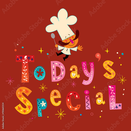 todays special decorative type with chef character