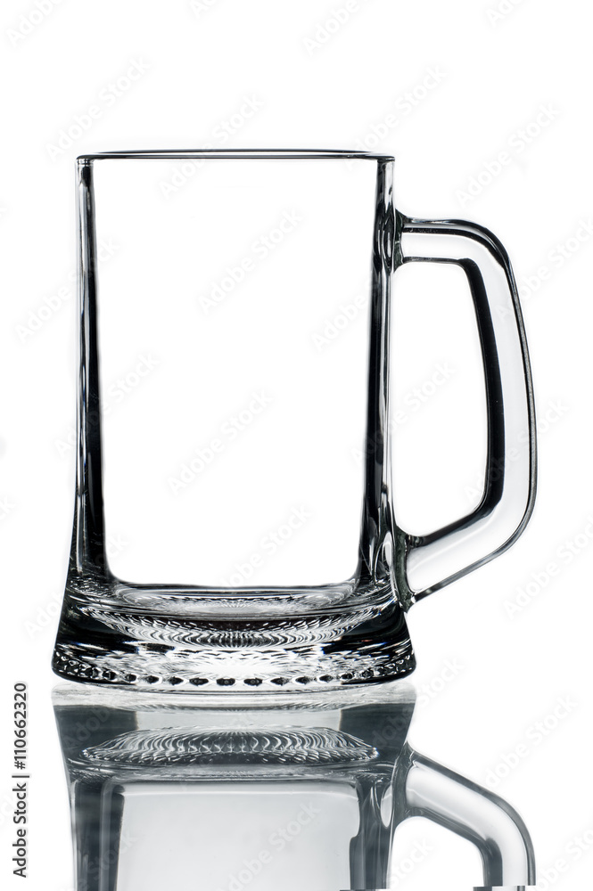 Empty beer glass isolated