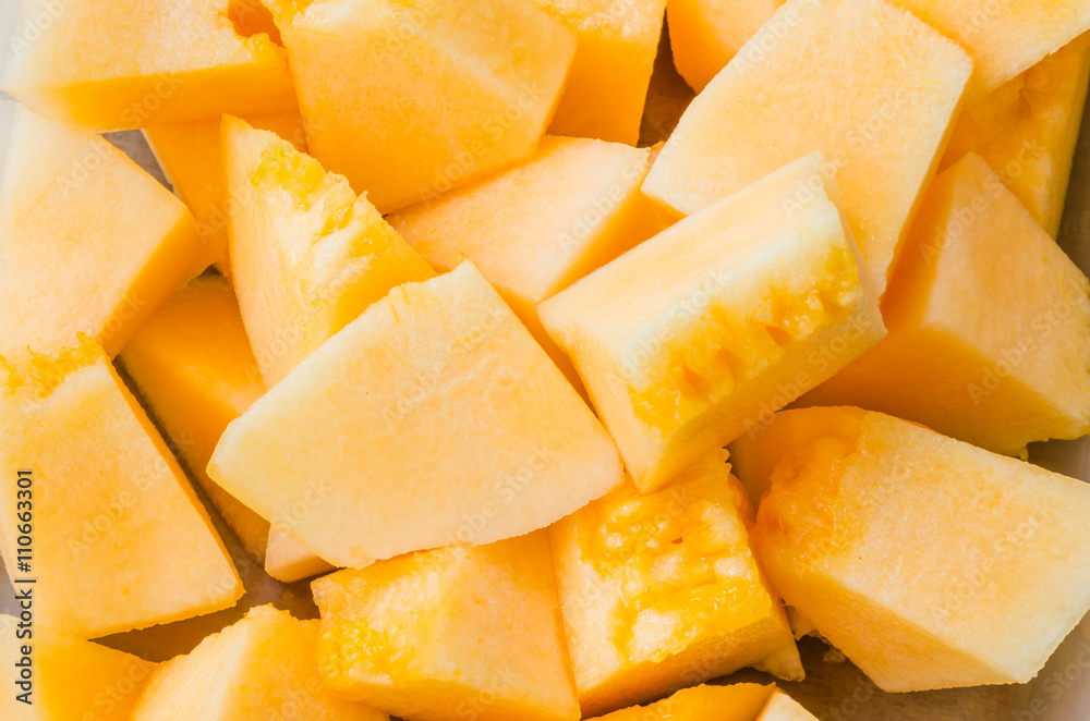 Fresh sliced cantaloupe background texture Fresh sliced cantaloupe background texture