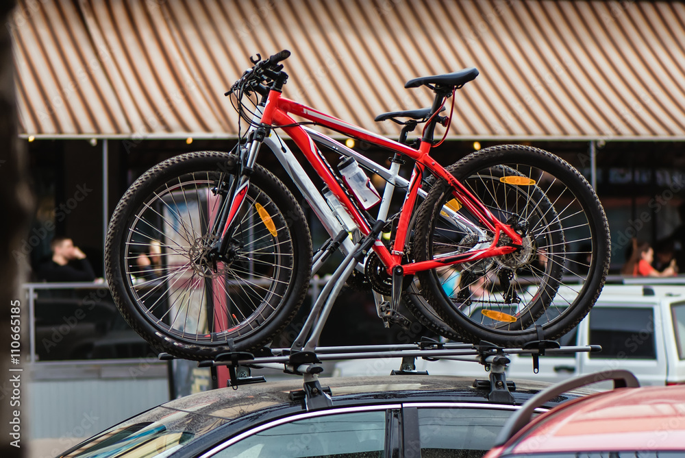 Fototapeta premium Bicycles on cars