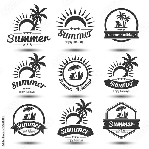 Summer emblem vector