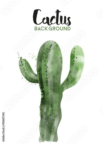 Vector watercolor cactus background