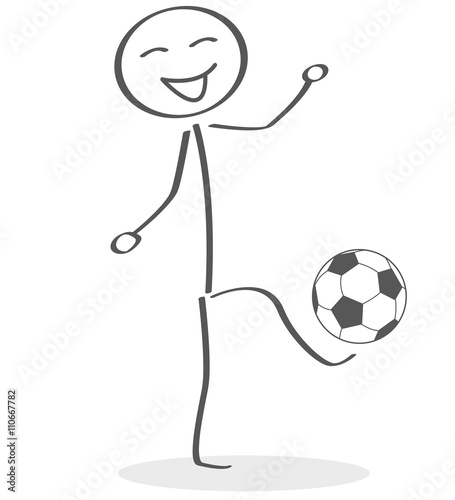Strichmännchen spielt Fußball