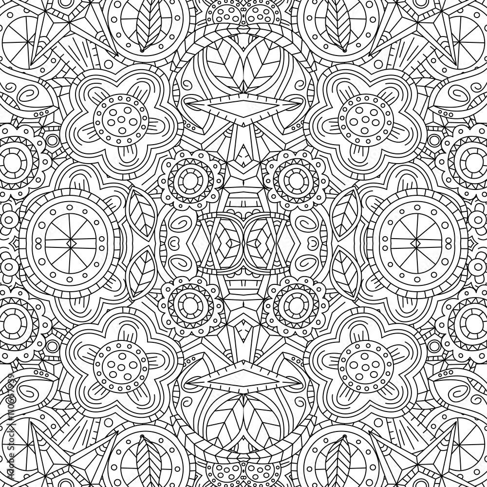 Monochrome Floral Pattern Hand Drawn Texture with Flowers Monochrome Floral Pattern Hand Drawn Texture with Flowers