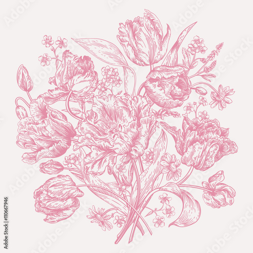 Fototapeta Naklejka Na Ścianę i Meble -  Bouquet of spring flowers.