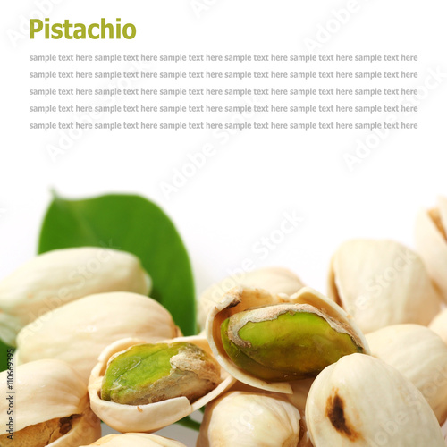 pistachioes  isolated on white background photo