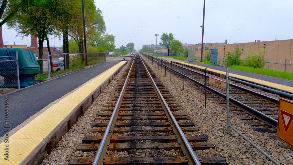 Rail Tracks in Chicago, Healy Station.