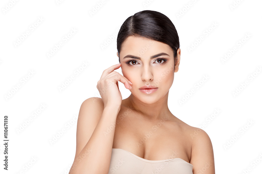 Young brunette woman with beautiful clean skin Young brunette woman with beautiful clean skin