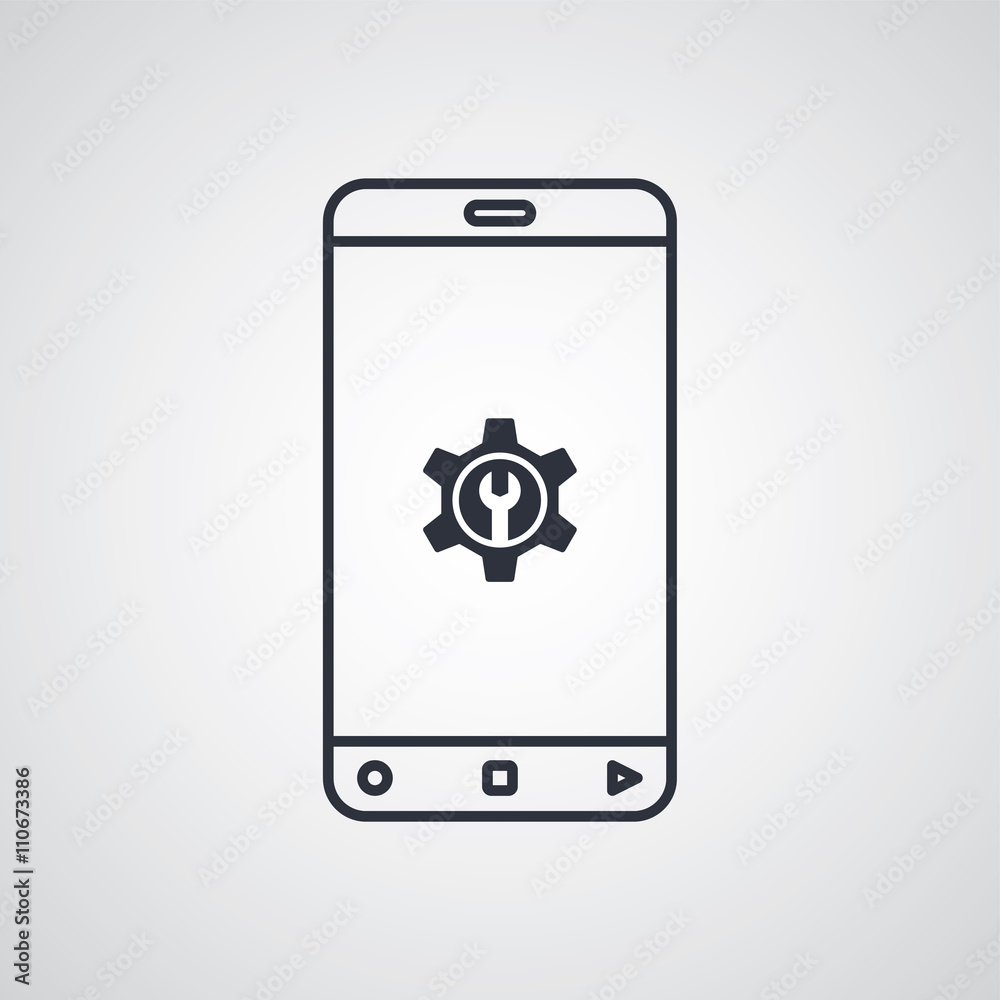mobile phone cog setting icon theme mobile phone cog setting icon theme