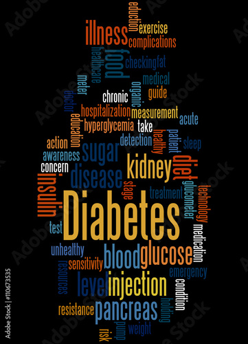 Diabetes, word cloud concept 4