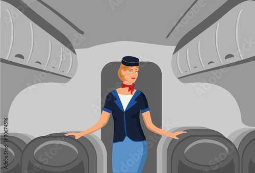 beautiful stewardess on Board