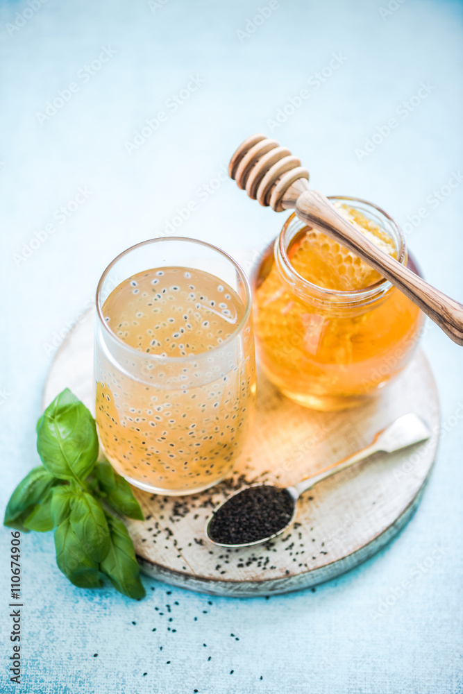 basil seeds drink with natural honey basil seeds drink with natural honey