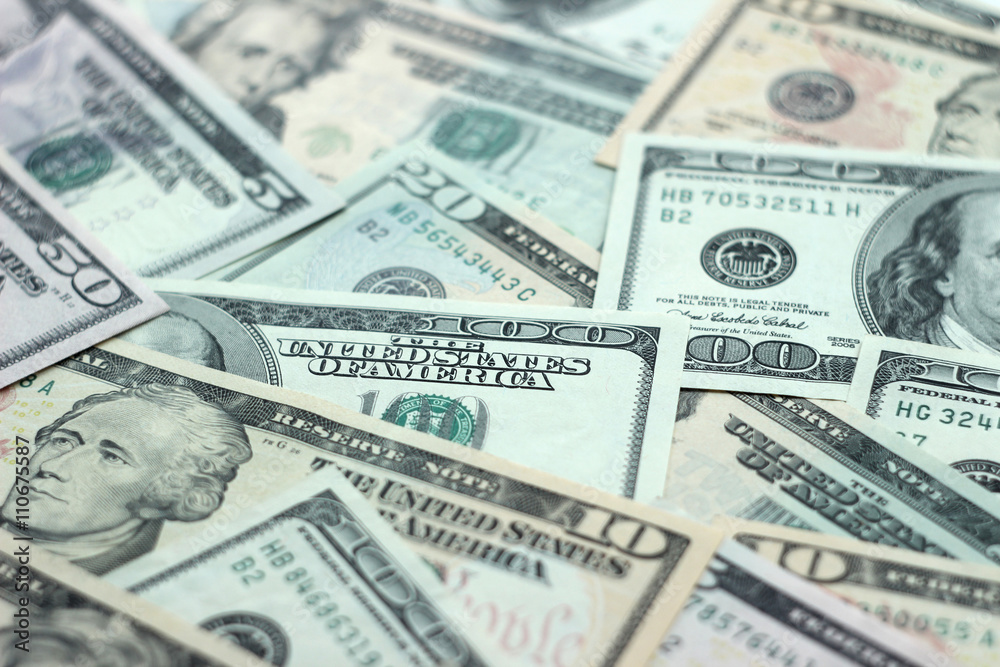 Money background - blurred dollars Money background - blurred dollars