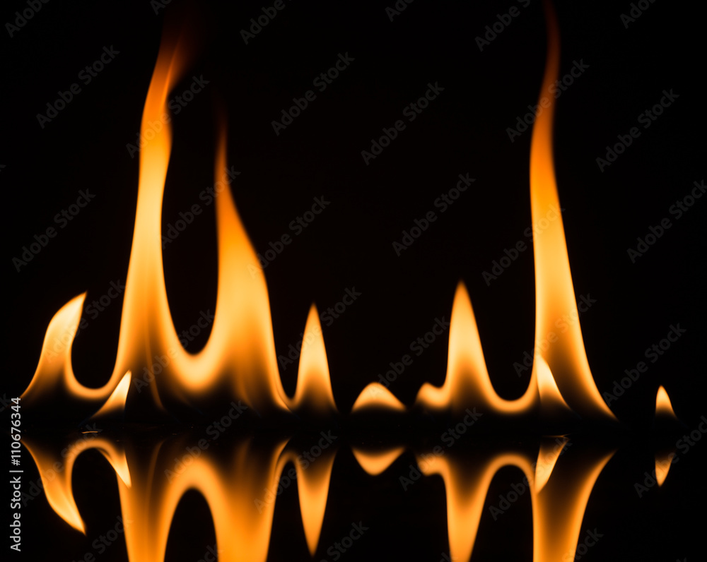 fire on black background fire on black background