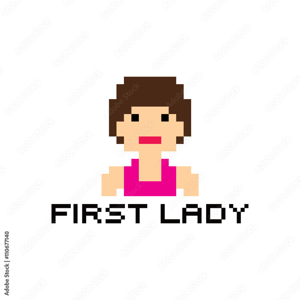pixel people woman avatar theme pixel people woman avatar theme