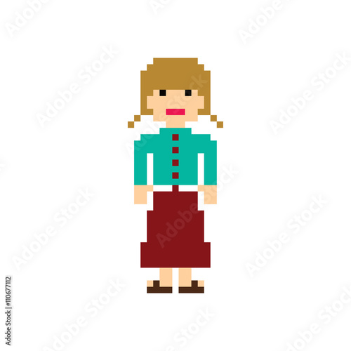 pixel people woman avatar theme