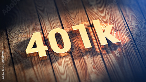 Word 401k on wood planks photo