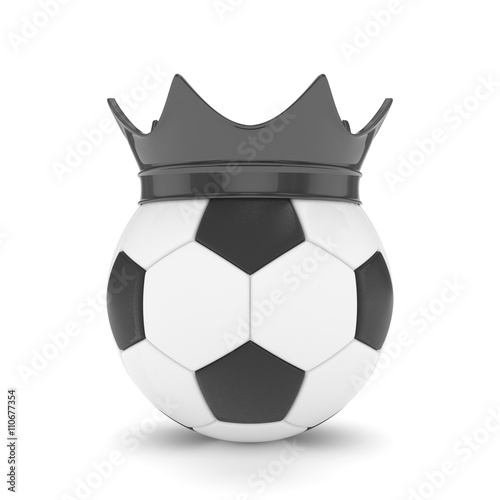 Fototapeta Naklejka Na Ścianę i Meble -  Soccer ball with black crown on white background. 3D rendering.