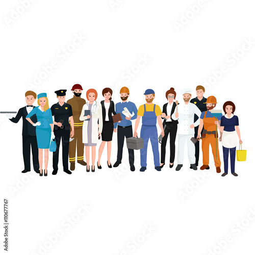 People different profession. Man and woman vector illustration set