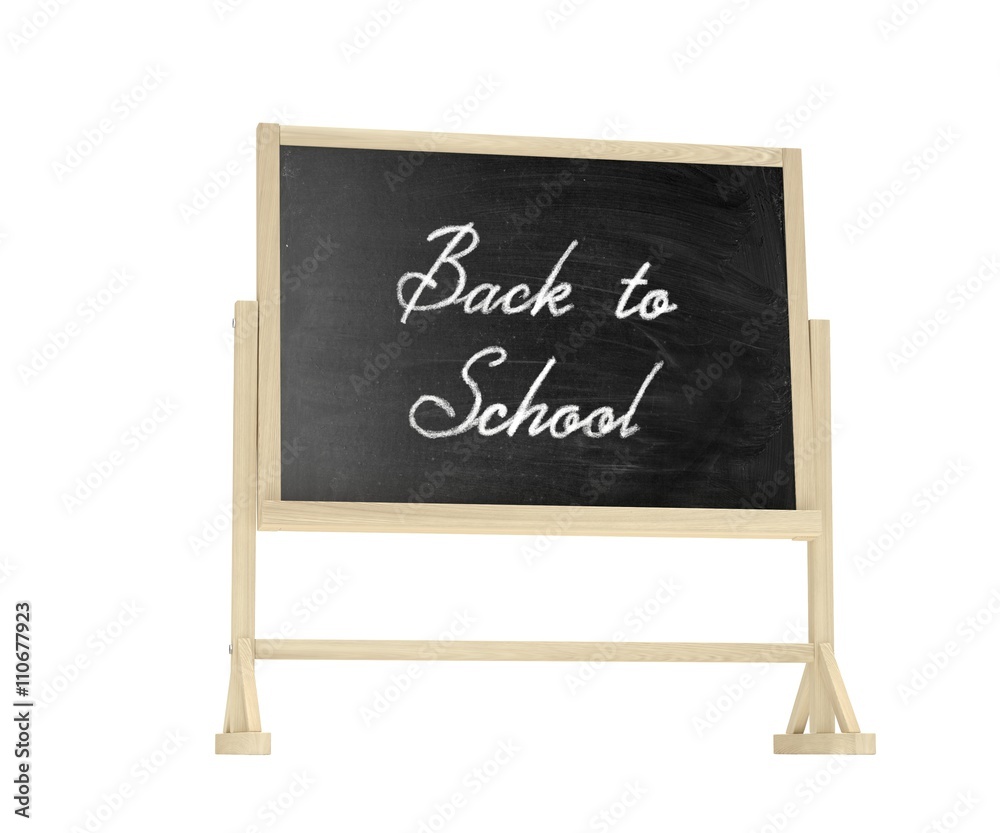 Fototapeta premium Back to School concept. Blackboard, chalkboard isolated on white. 3d rendering.