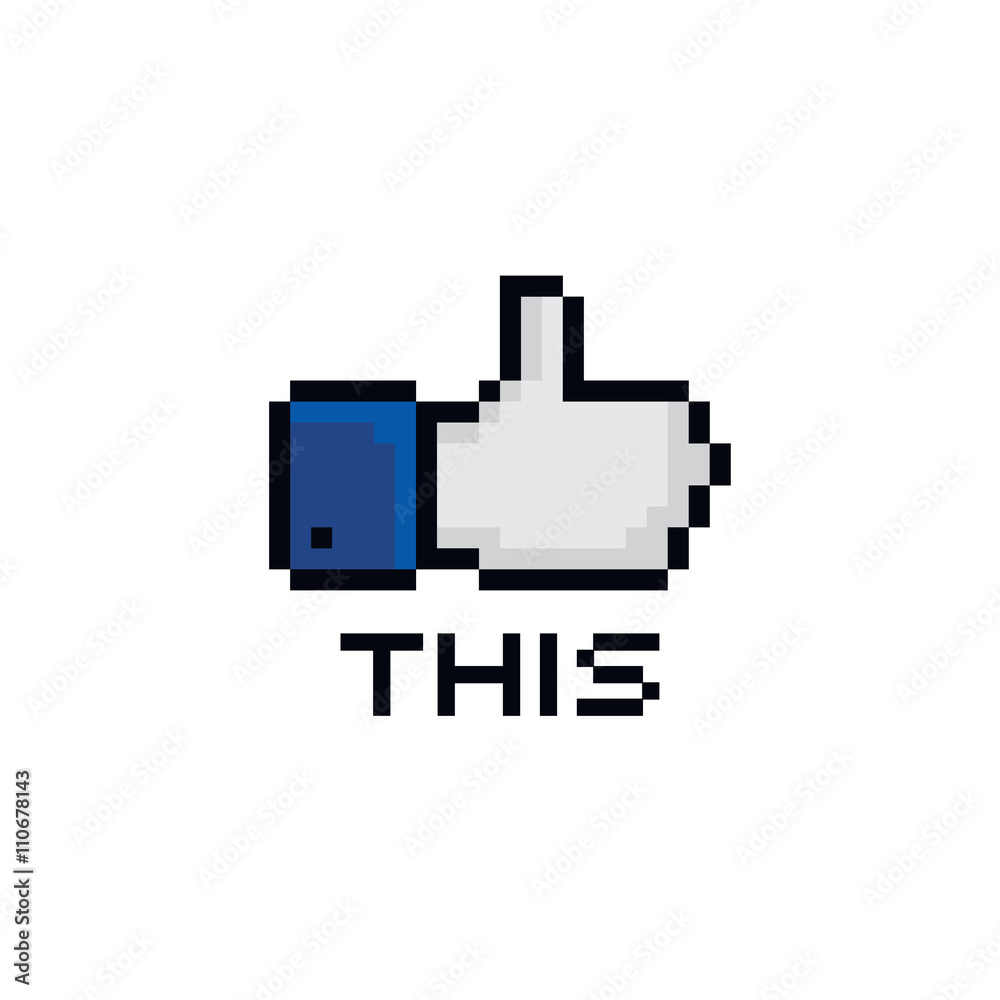 pixel theme hand gesture sign