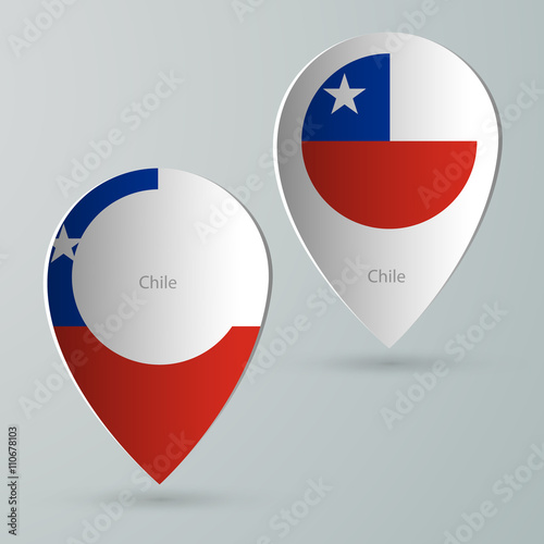 paper of map marker for maps chile